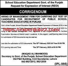 Advertisement of School Education Department Punjab Jobs