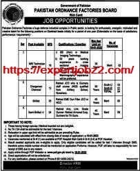 Advertisement of Pakistan Ordnance Factories (POF) Jobs