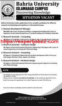 Advertisement of Coordinating Officer Jobs at Bahria University