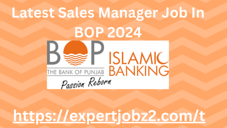 Latest Sales Manager Job In BOP 2024